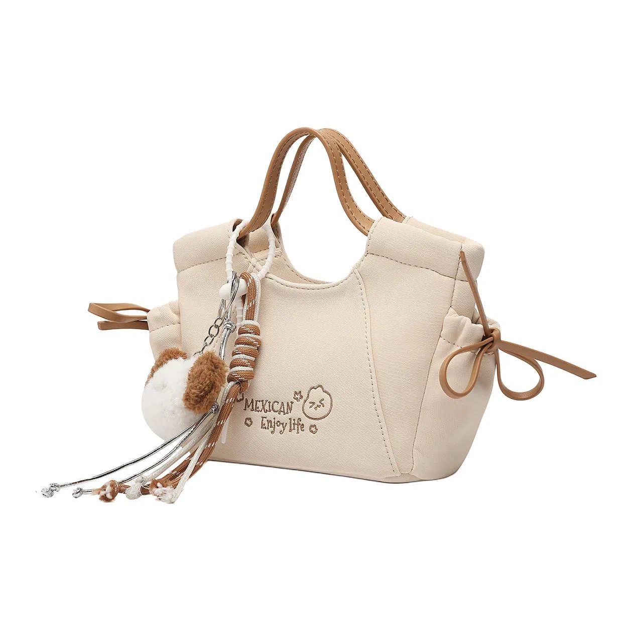 稻草人 高级感可爱挂件时尚潮流百搭小众实用 聚氨酯革 单肩斜挎包手提包 常规 女款 蓝色/米杏