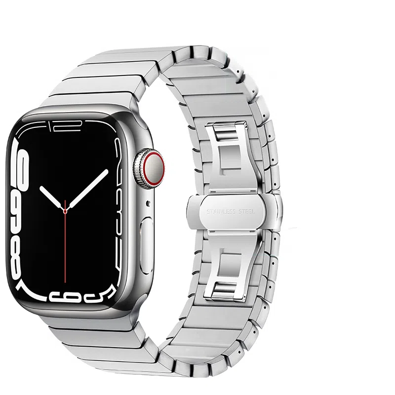 亿祈发 表带 苹果适用 钢材质 蝴蝶扣实心男女通用