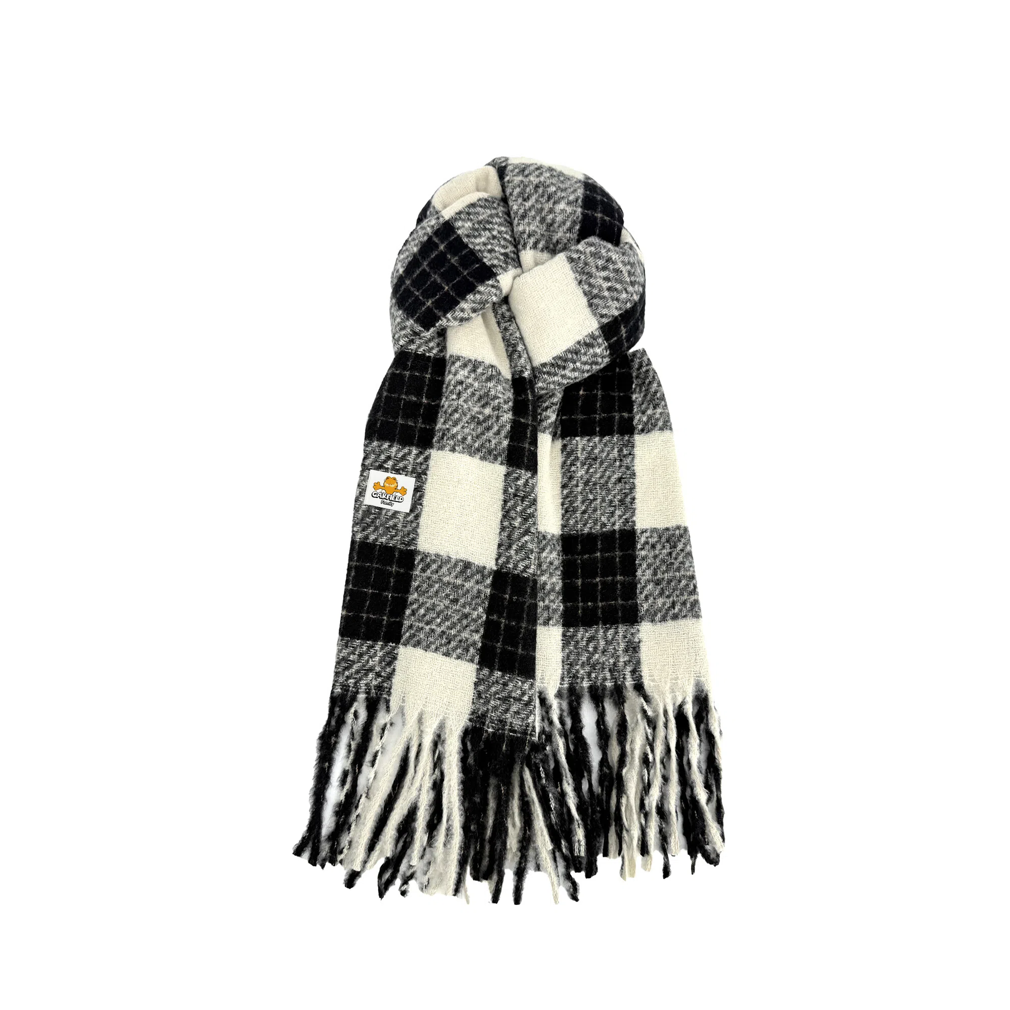 加菲猫家族 氛围感长巾韩式小清新流苏休闲时尚百搭加厚保暖 绒线围巾 男女同款情侣款