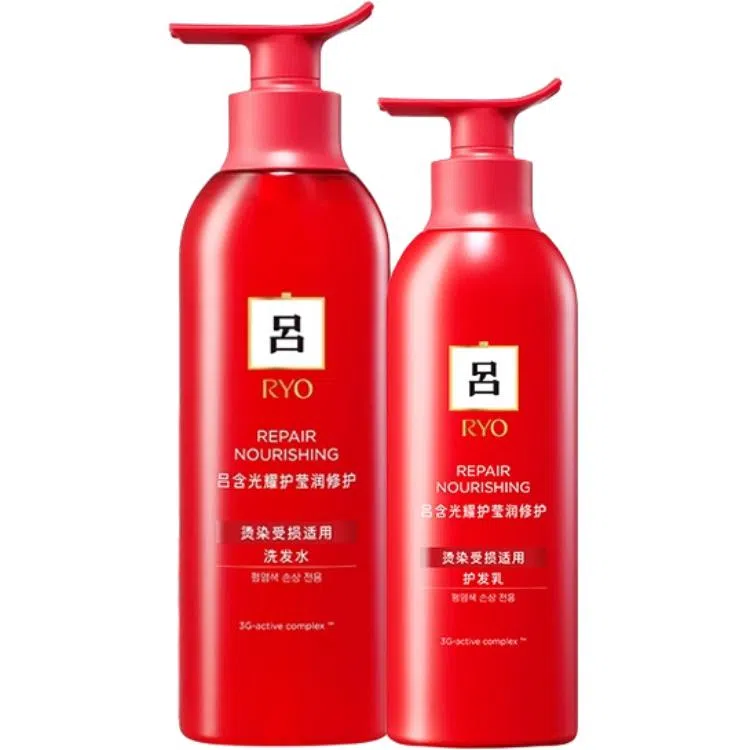 吕 新款红吕升级版含光耀护莹润修护洗发水护发素组合 受损修护莹亮光泽