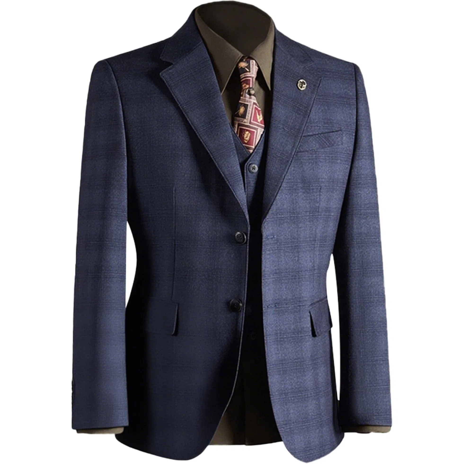 恒源祥 格子款西装外套礼服男休闲西服 男款