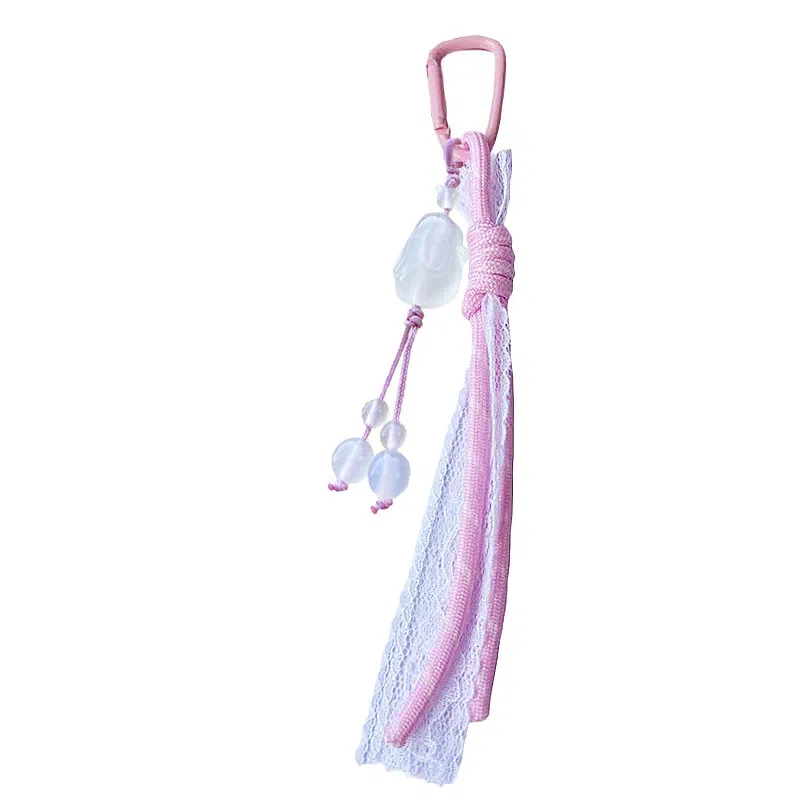 卡莱茵 【蕾丝花边】可爱趴趴兔创意粉色系手机包包挂绳#好运 尼龙 挂件 男女同款情侣款