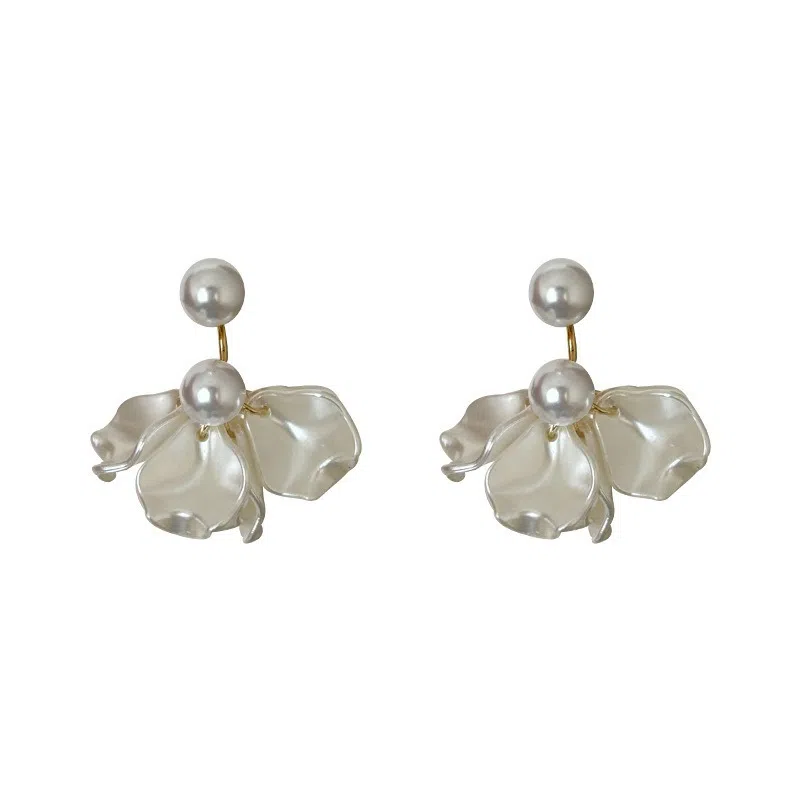 彤彤兔 法式花朵耳钉女两戴流苏独特设计高级感气质耳饰品 合金树脂 耳环 女款