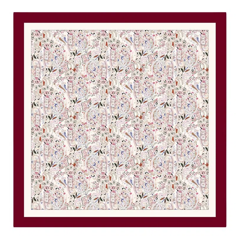 上海故事 围巾双面印花人字纹中方巾 绵羊毛 丝巾 女款