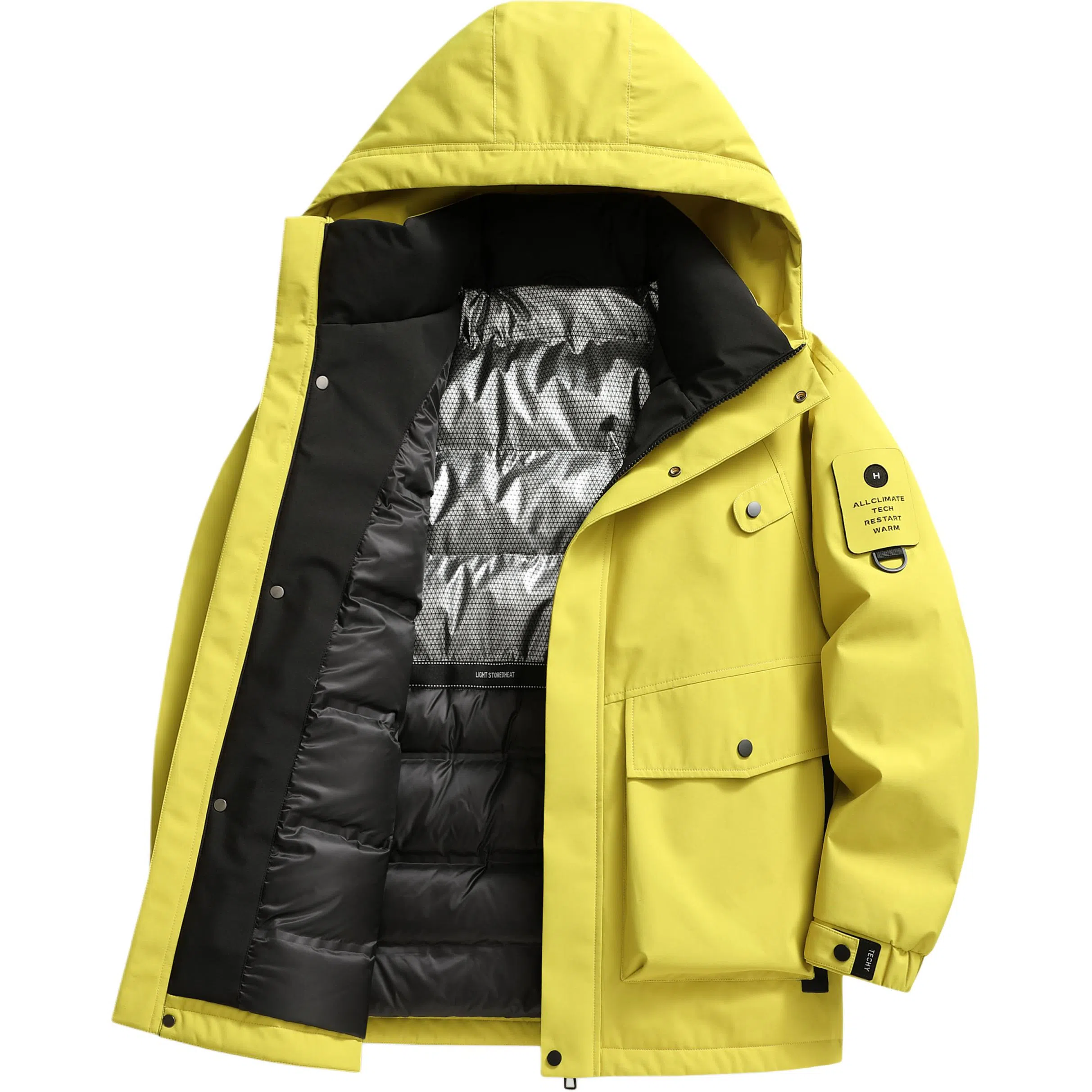 鸭鸭 休闲时尚机能风纯色工装宽松保暖百搭羽绒服 男女同款