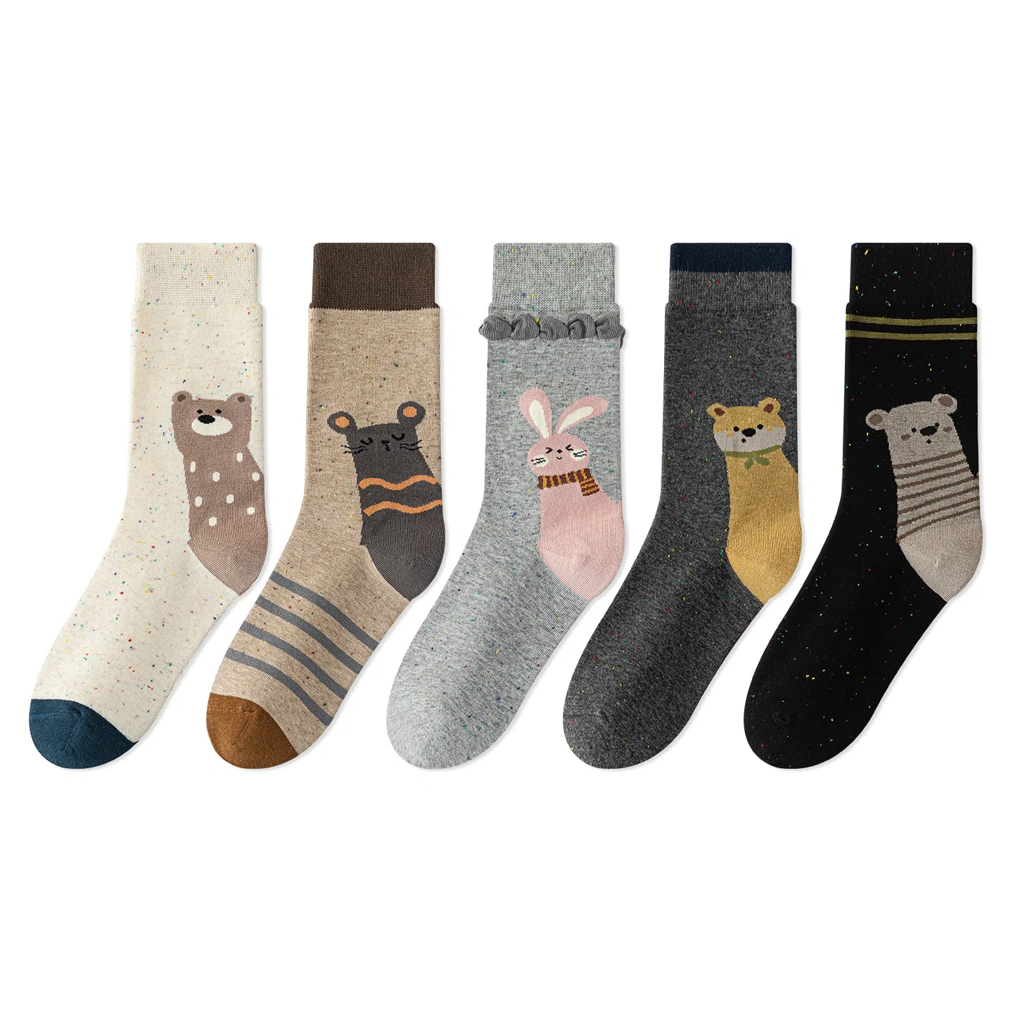 棉芝士 可爱卡通无骨中筒袜 男女同款