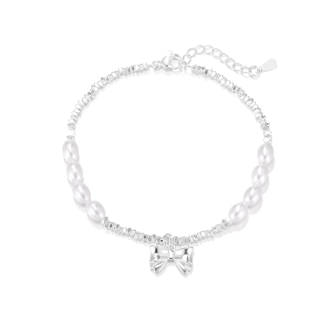 珂里 蝴蝶结碎银女生轻奢法式复古温柔在逃公主小众时尚几两碎碎平安通勤百搭手饰#好运 环保合金 手链 女款