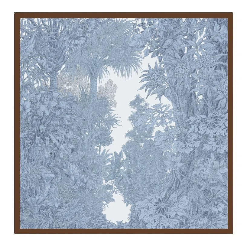 上海故事 围巾双面印花人字纹中方巾 绵羊毛 丝巾 女款