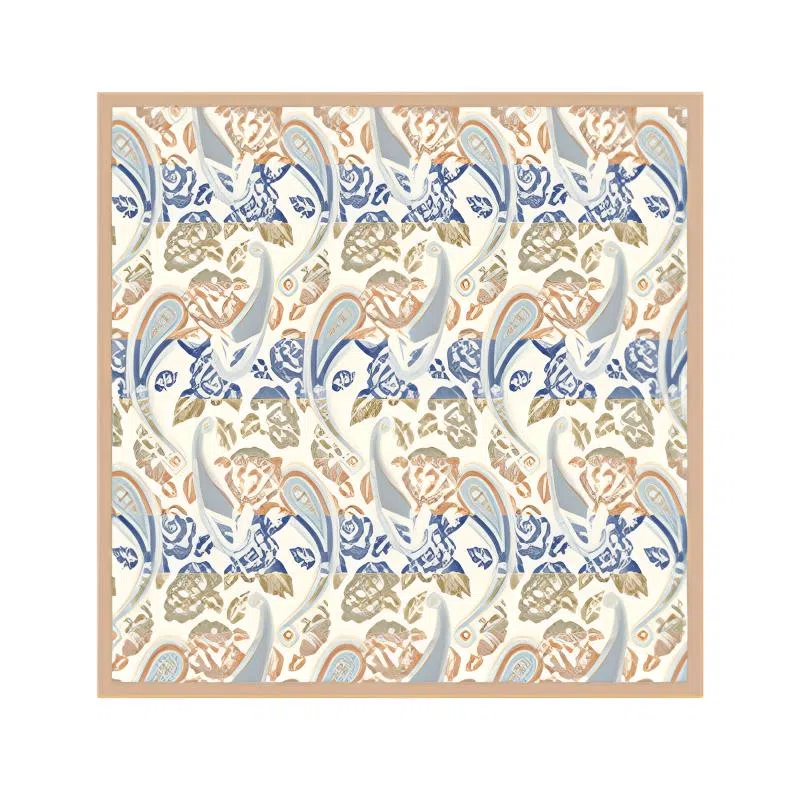 上海故事 绵羊毛双面印花人字纹中方巾礼盒装 桑蚕丝 丝巾 男女同款情侣款