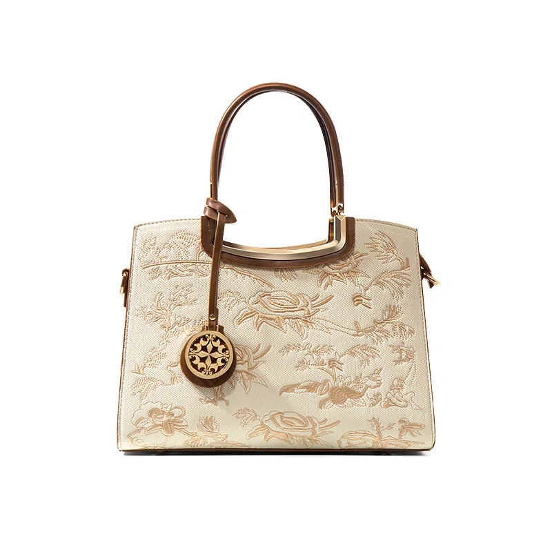 CLEVER&KETCH Rose Brown White Tote Bag