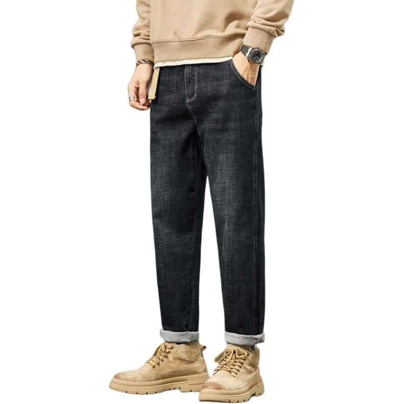 金盾 韩版休闲弹力直筒牛仔裤 男款