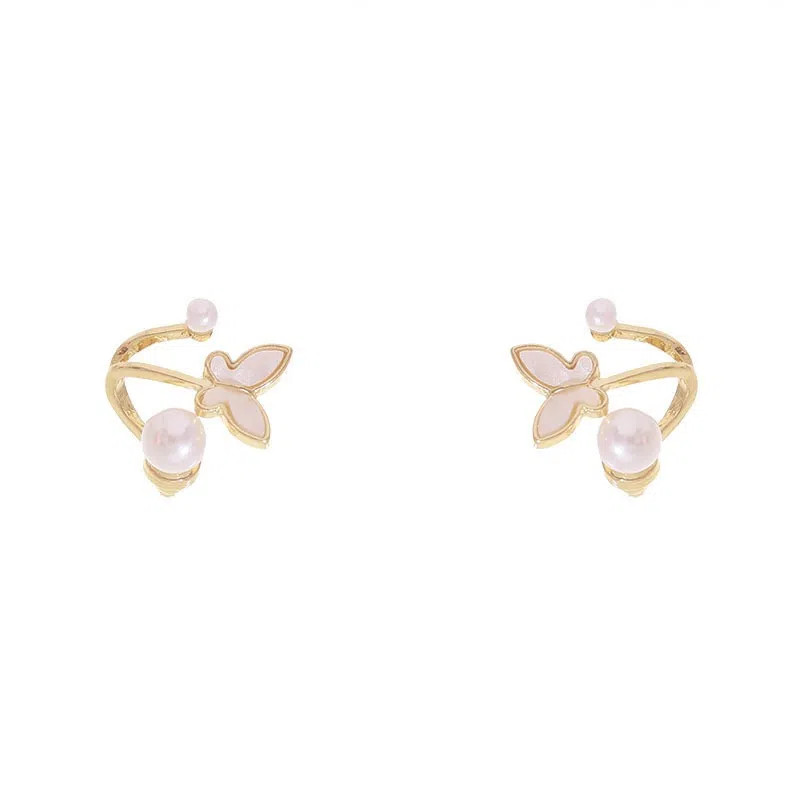 彤彤兔 百搭轻奢风蝴蝶耳钉多戴款淑女甜美可爱气质耳饰女#好运 合金树脂 耳环 女款