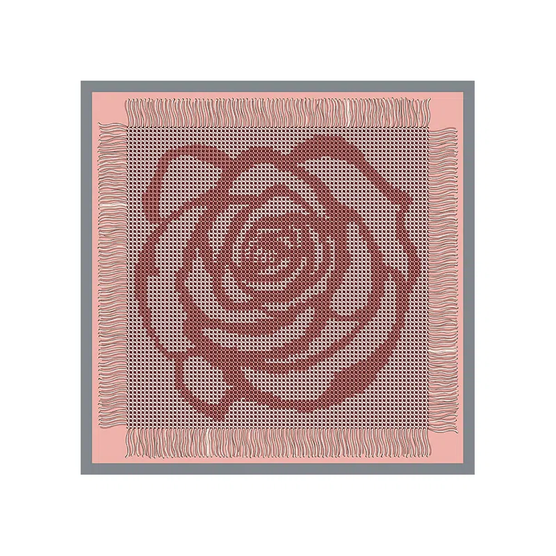 上海故事 真丝羊毛中方巾提花 桑蚕丝 丝巾 女款