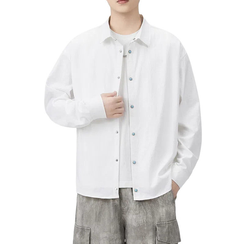 金盾 纯色休闲潮流长袖衬衫 男款