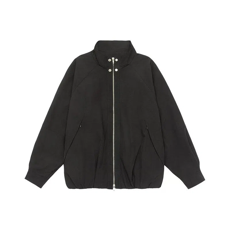 路杰邦 美式复古工装外套男秋季宽松立领休闲咖色防风机车潮牌夹克 男款