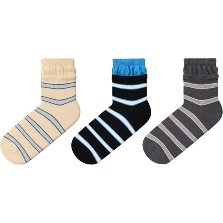缎魅 舒适百搭复古条纹个性中筒袜 女款
