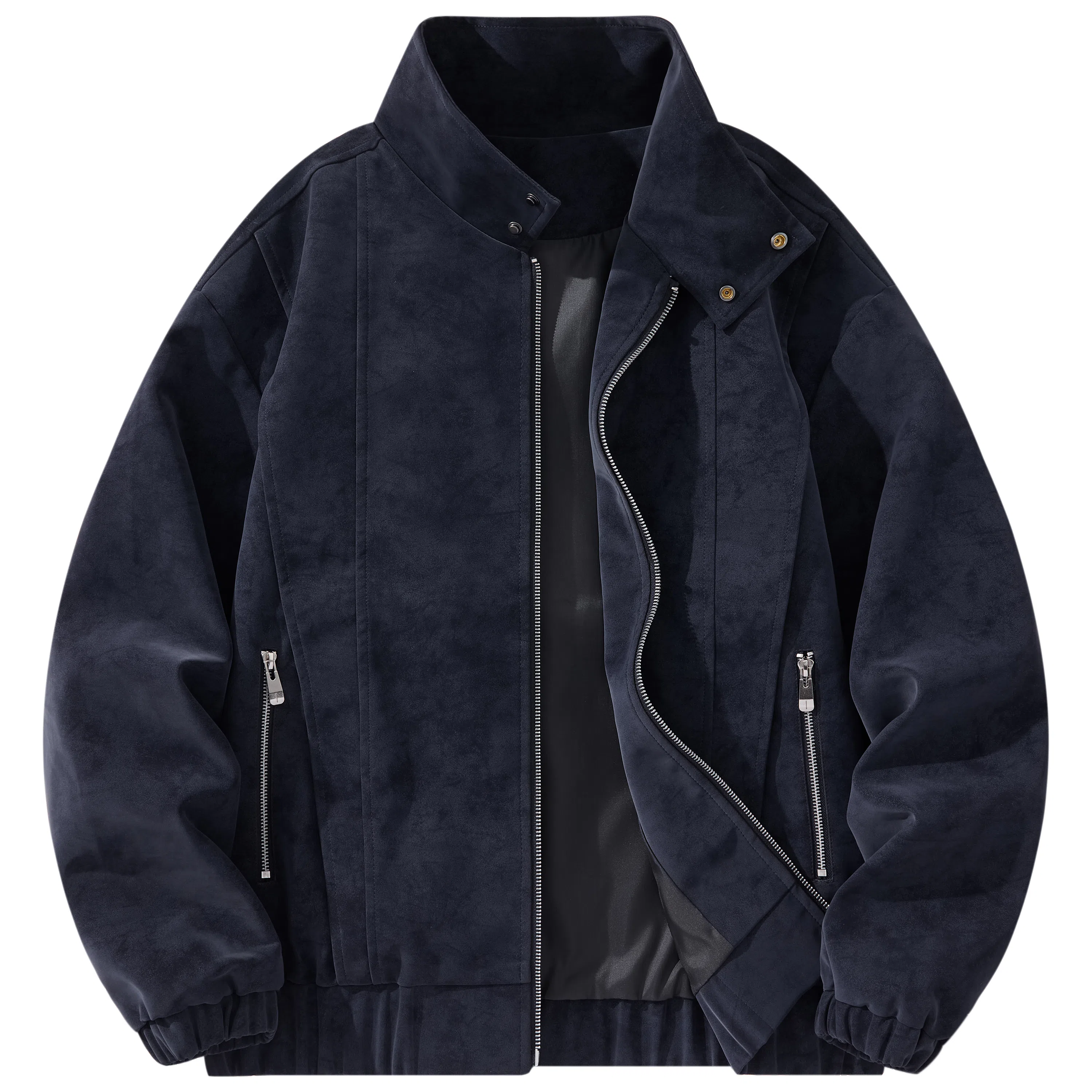 帕丁顿熊 复古日系工装拼接夹克外套简约宽松翻领休闲防风机车皮衣 男女同款