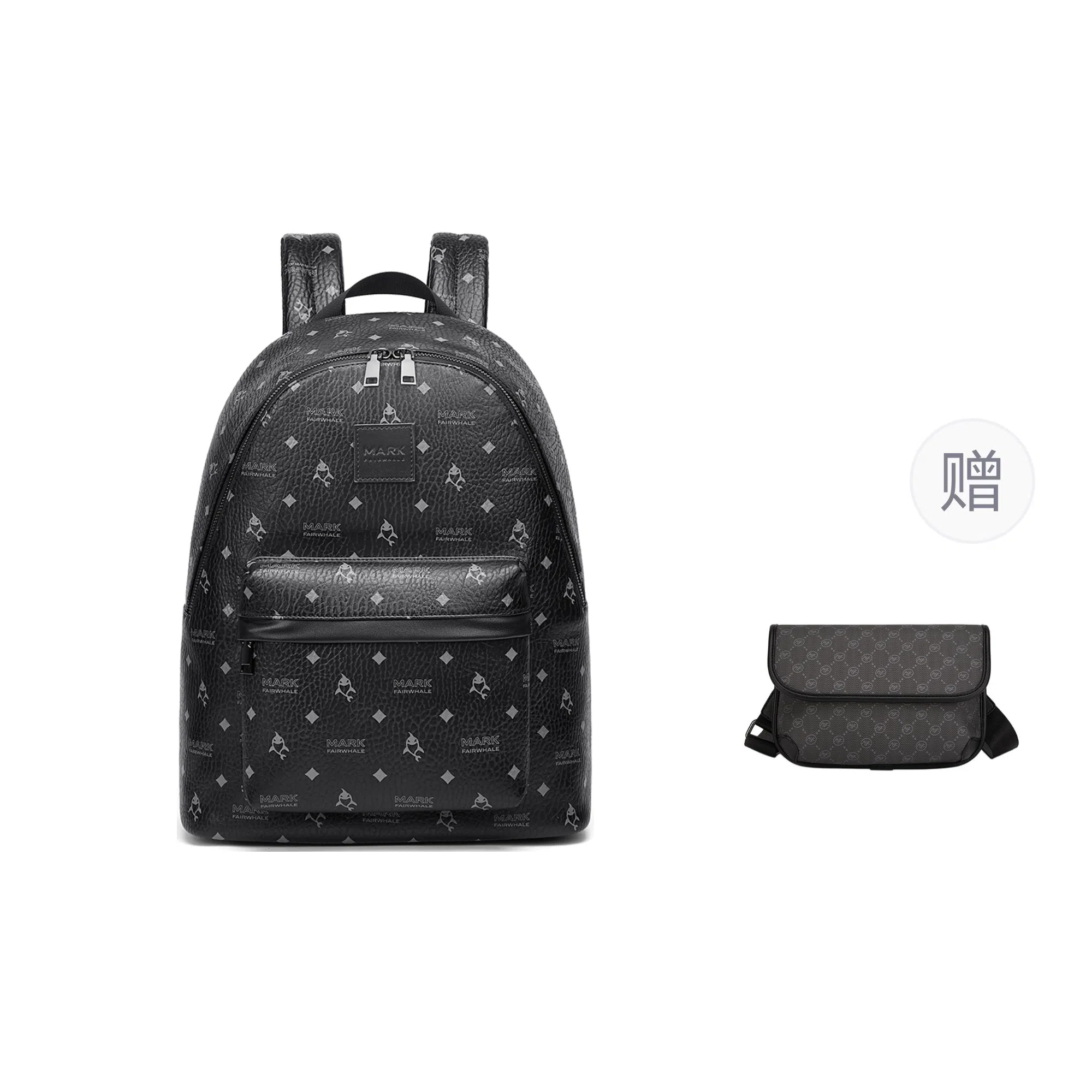 FAIRWHALE Classic Printed Backpack Black