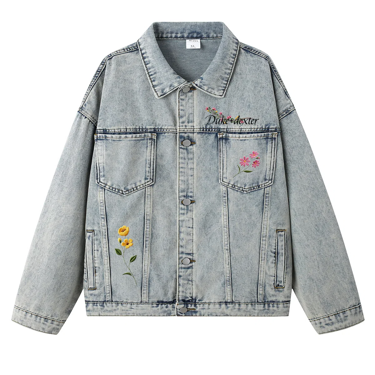 DUKE+DEXTER Vintage Embroidered Denim Jacket
