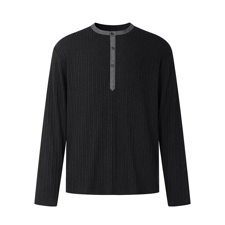 DIMC Henry Ribbed Long Sleeve Knit Tee