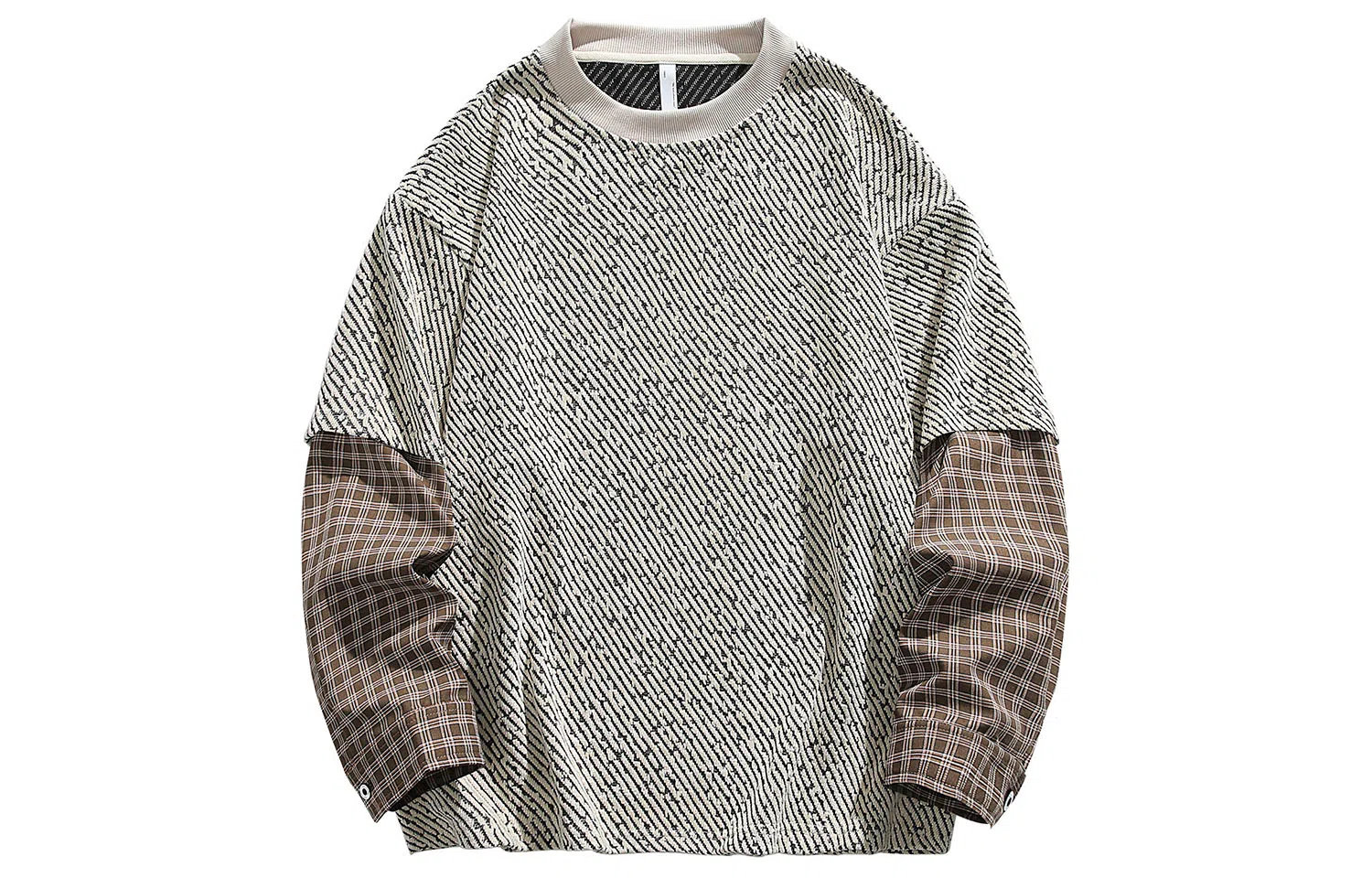 FORHUG Colorblock Striped Long Sleeve Tee