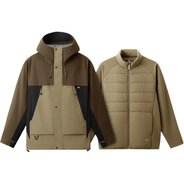 蕉下  户外宽松机能三合一气绒  防水防风防紫外线透气耐磨保暖速干超轻伪装掩护冲锋衣 男款