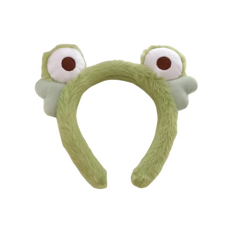 丹琴 可爱小青蛙大眼睛 卡通个性秋冬洗脸头箍束发带发捆压发头饰 毛绒 发箍 女款