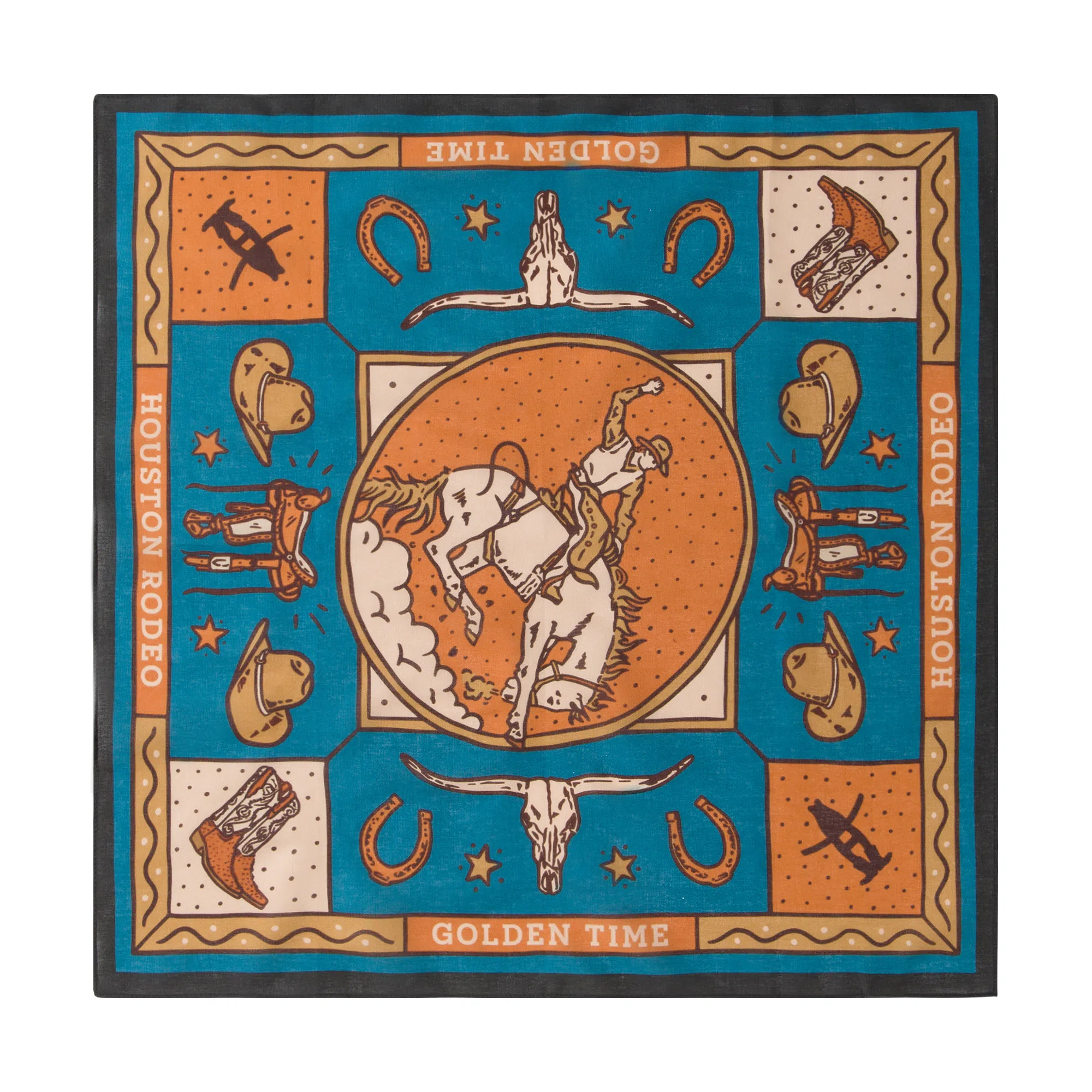 滚烫时光 马背牛仔 棉 方巾头巾领巾 男女同款情侣款