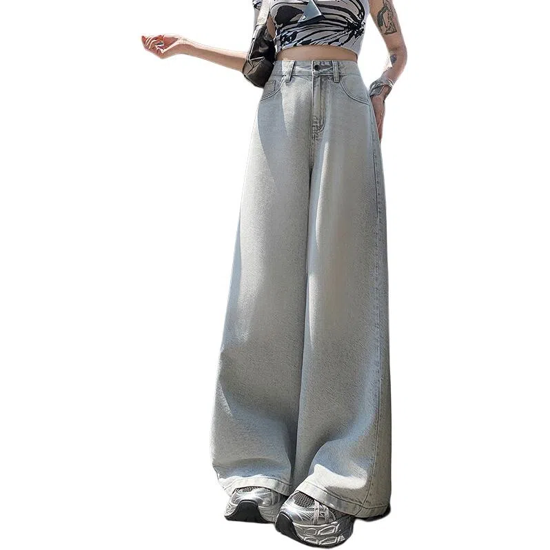 欧迪芬 设计感宽松显瘦高腰牛仔裤 女款