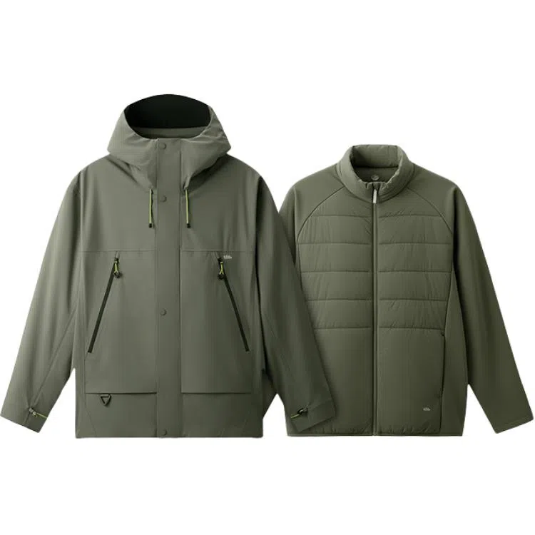 蕉下  户外宽松机能三合一气绒  防水防风防紫外线透气耐磨保暖速干超轻伪装掩护冲锋衣 男款