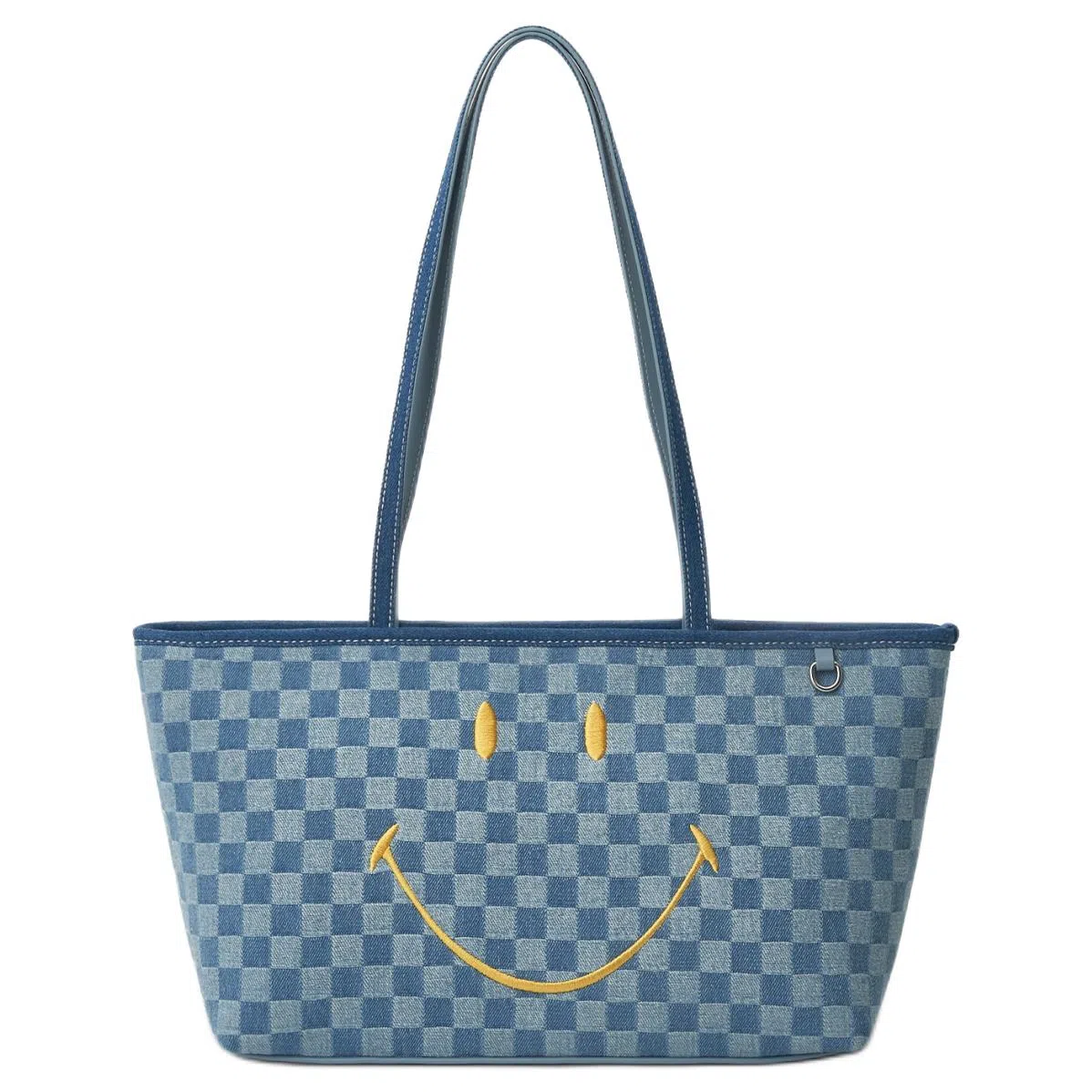 Lee x Smiley Checkered Tote Bag Blue