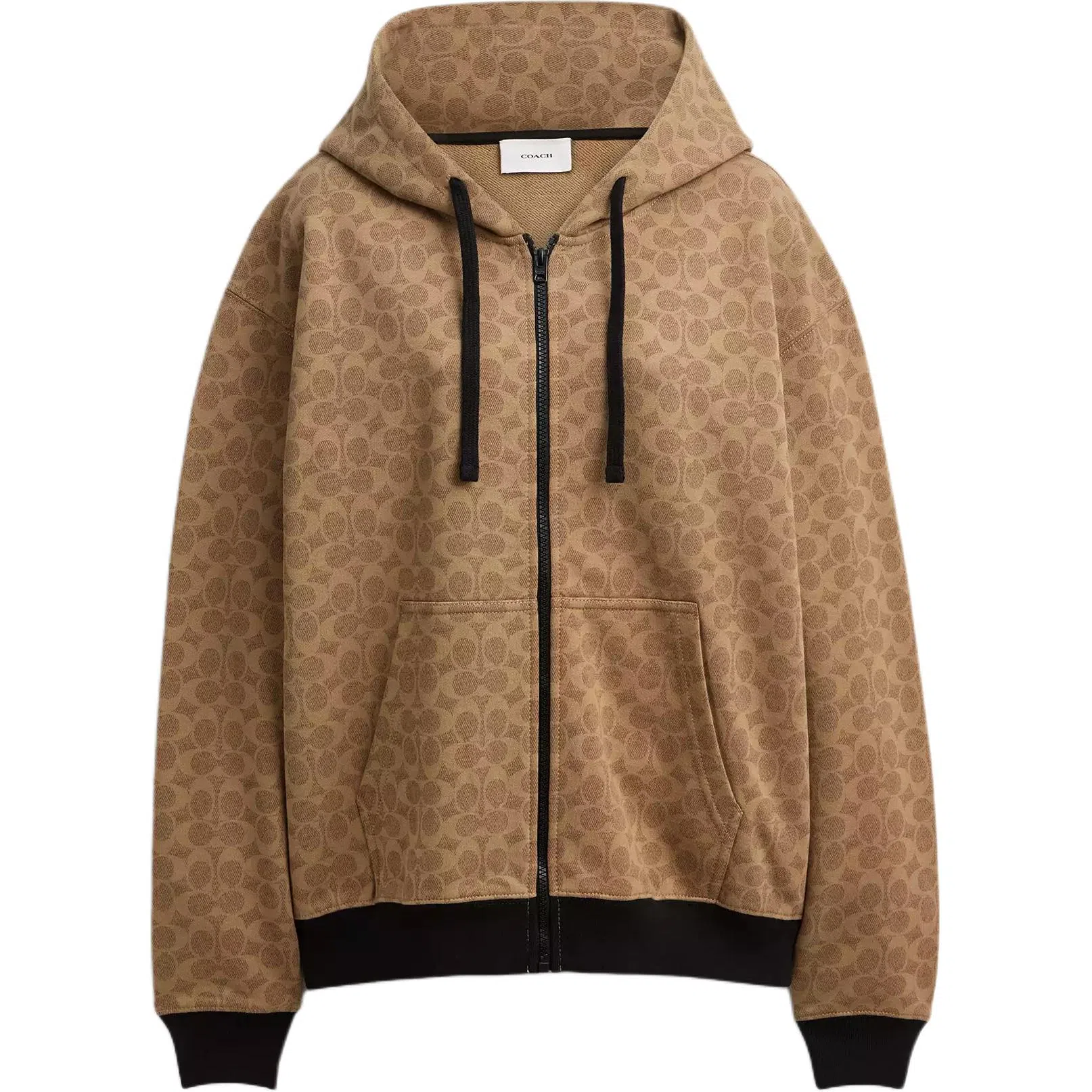 COACH FW25 Printed Zip Hoodie Slim Fit Women