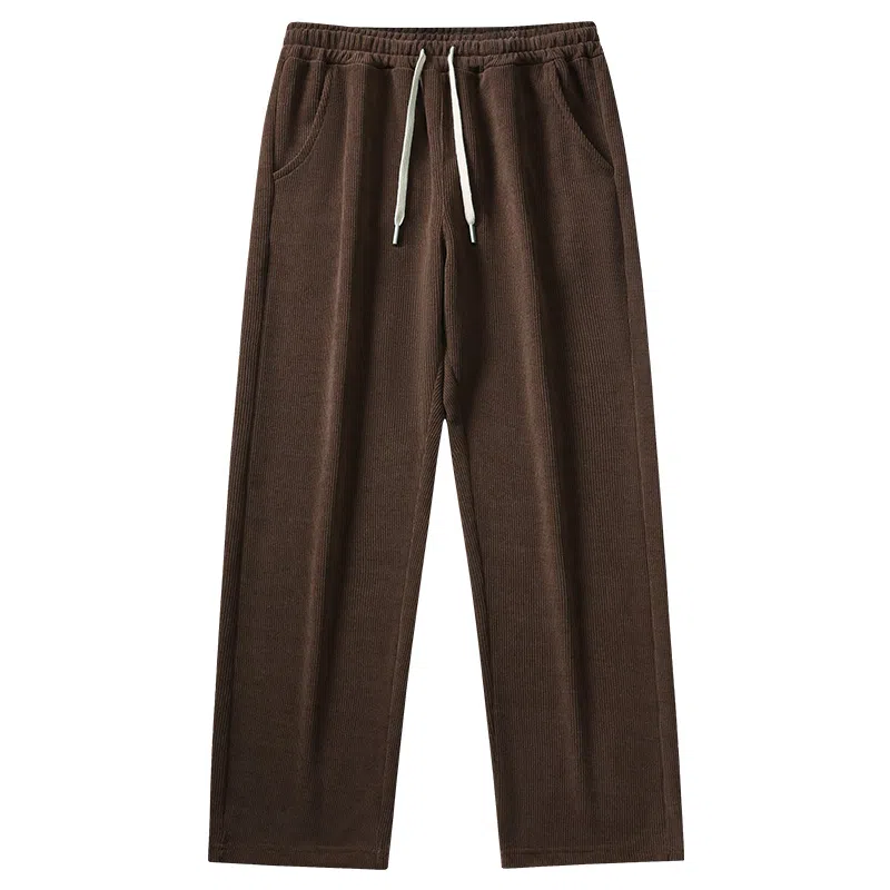 袋鼠 纯色简约基础款潮流时尚宽松垂感拖地百搭休闲裤 男女同款