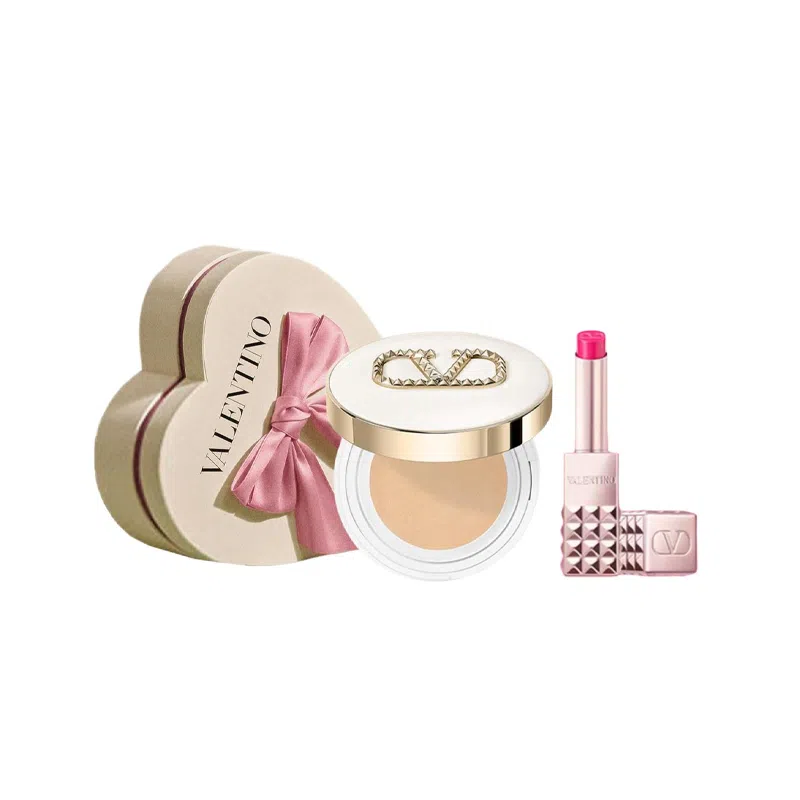 Valentino LN2 Cushion + Studded Lipstick 134R Set
