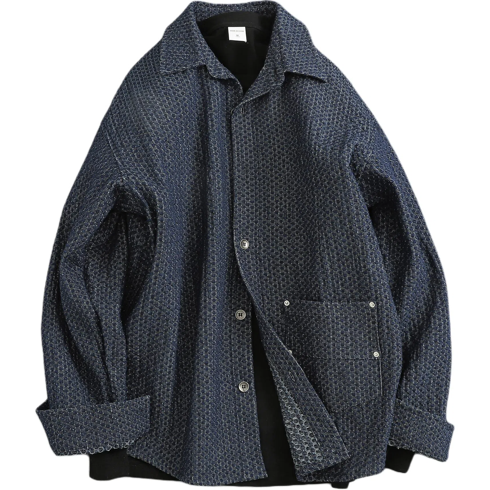 Gongnu Vintage Plaid Denim Shirt