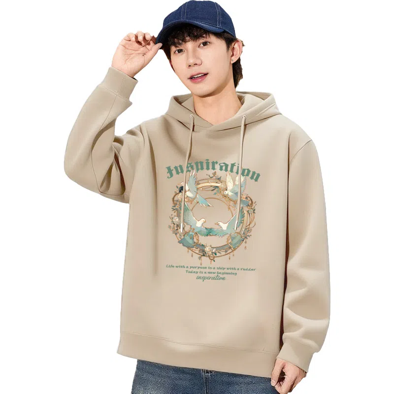 兰缪 中性风美式复古街头潮流男友风柔软舒适时尚休闲高品质重磅连帽卫衣 男女同款