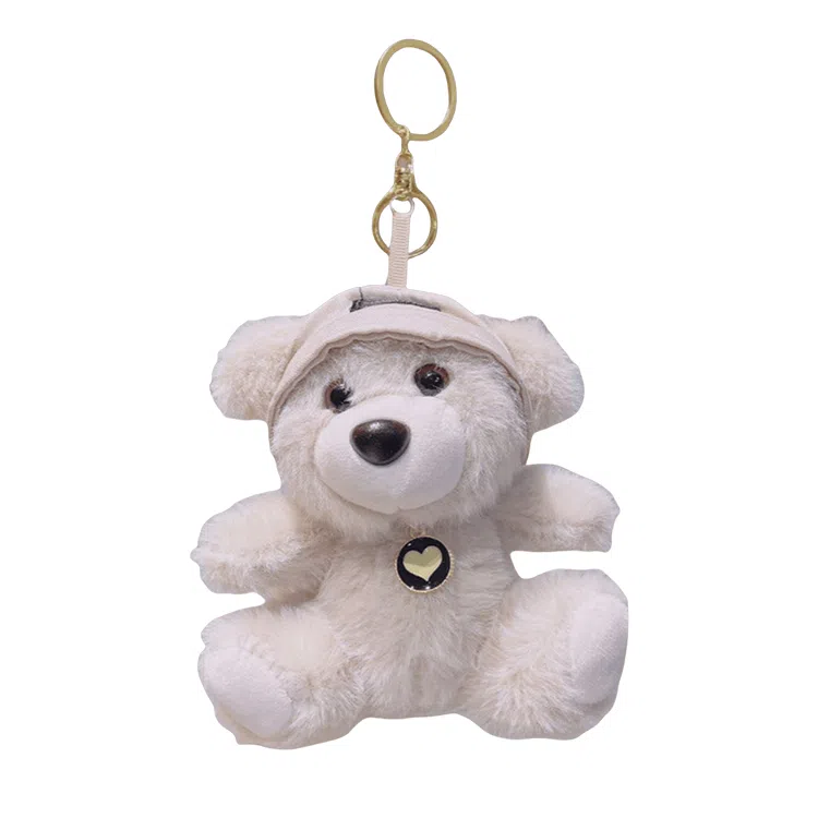 玄唐 可爱毛绒爱心小熊公仔挂饰钥匙扣手提包双肩包 聚酯纤维 挂件 男女同款情侣款