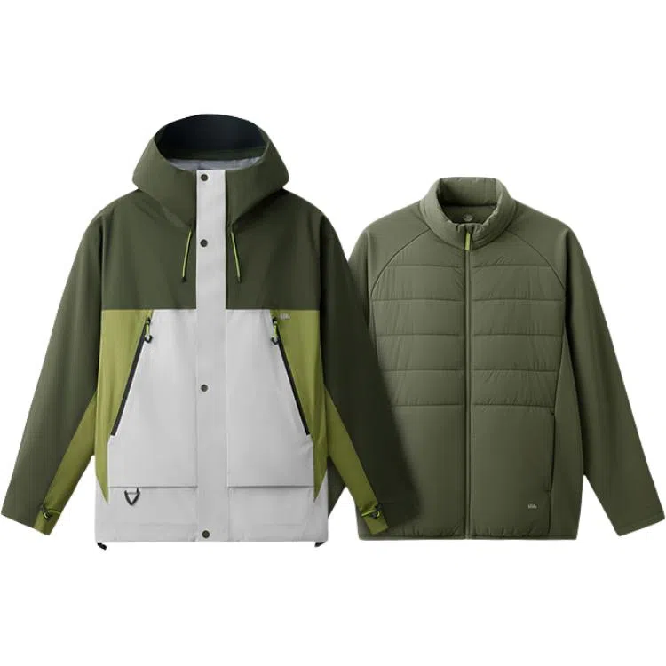 蕉下  户外宽松机能三合一气绒  防水防风防紫外线透气耐磨保暖速干超轻伪装掩护冲锋衣 男款