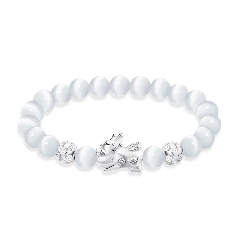 【S999银-招财纳福吞金兽】 百慕眸 国潮新中式 八方来财 貔貅 转运珠 钱币 复古百搭通勤手饰手链#好运 玛瑙 手串 礼盒款 男女同款情侣款