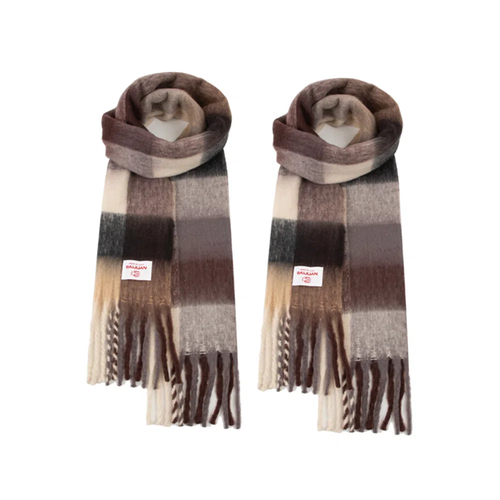 白卷 限定款马卡龙色保暖加厚 绒线围巾 女款