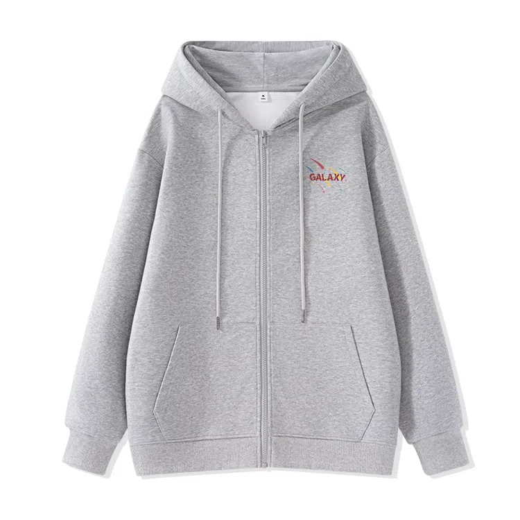 棉致 流星字母简约纯色牛奶丝复合抗皱无性别主义宽松落肩休闲卫衣 男女同款