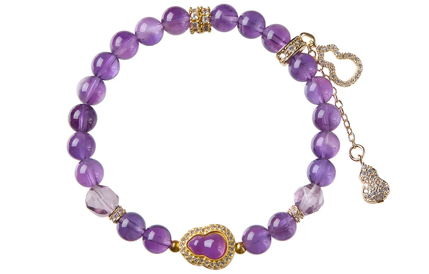 石头记 九紫离火福禄满满 葫芦转运串珠 薰衣草 紫气东来 招财纳福旺事业疗愈能量磁场#好运 礼盒装天然 紫水晶 手串 女款