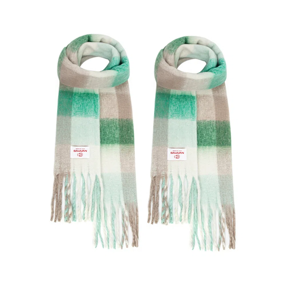 白卷 限定款马卡龙色保暖加厚 绒线围巾 女款