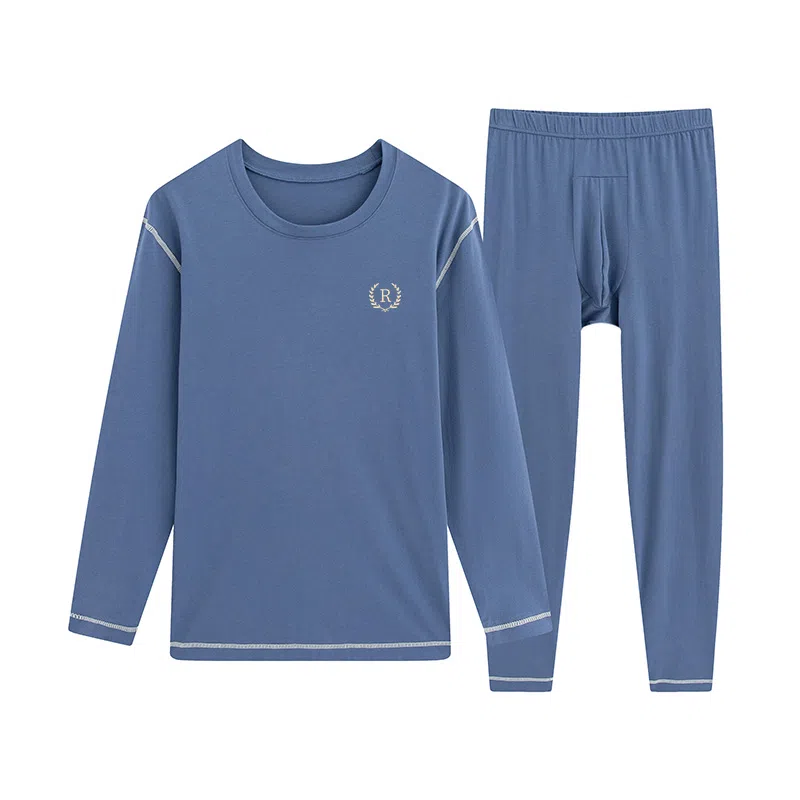 贴身领域 纯色舒适透气保暖套装 男款