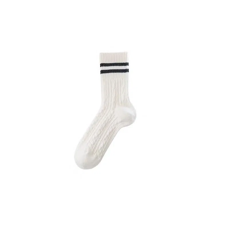 靴下物 舒适保暖撞色潮流中筒袜 女款