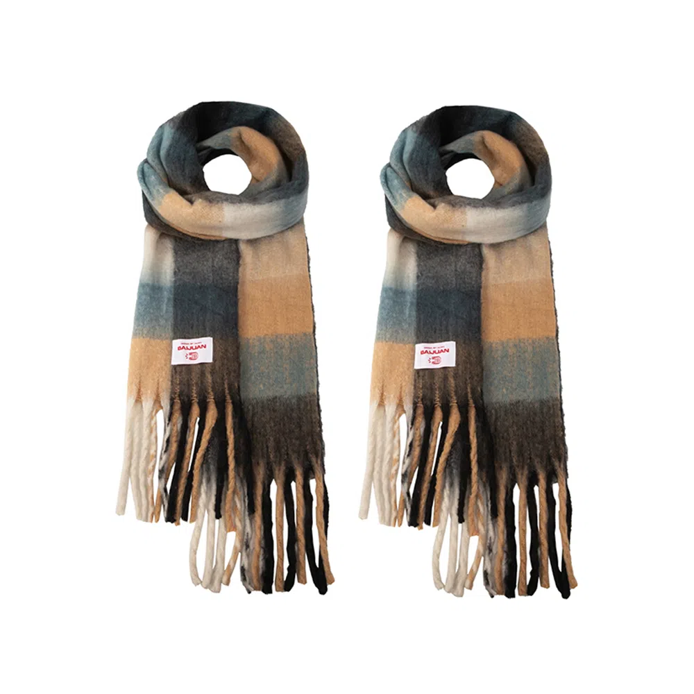 白卷 限定款马卡龙色保暖加厚 绒线围巾 女款