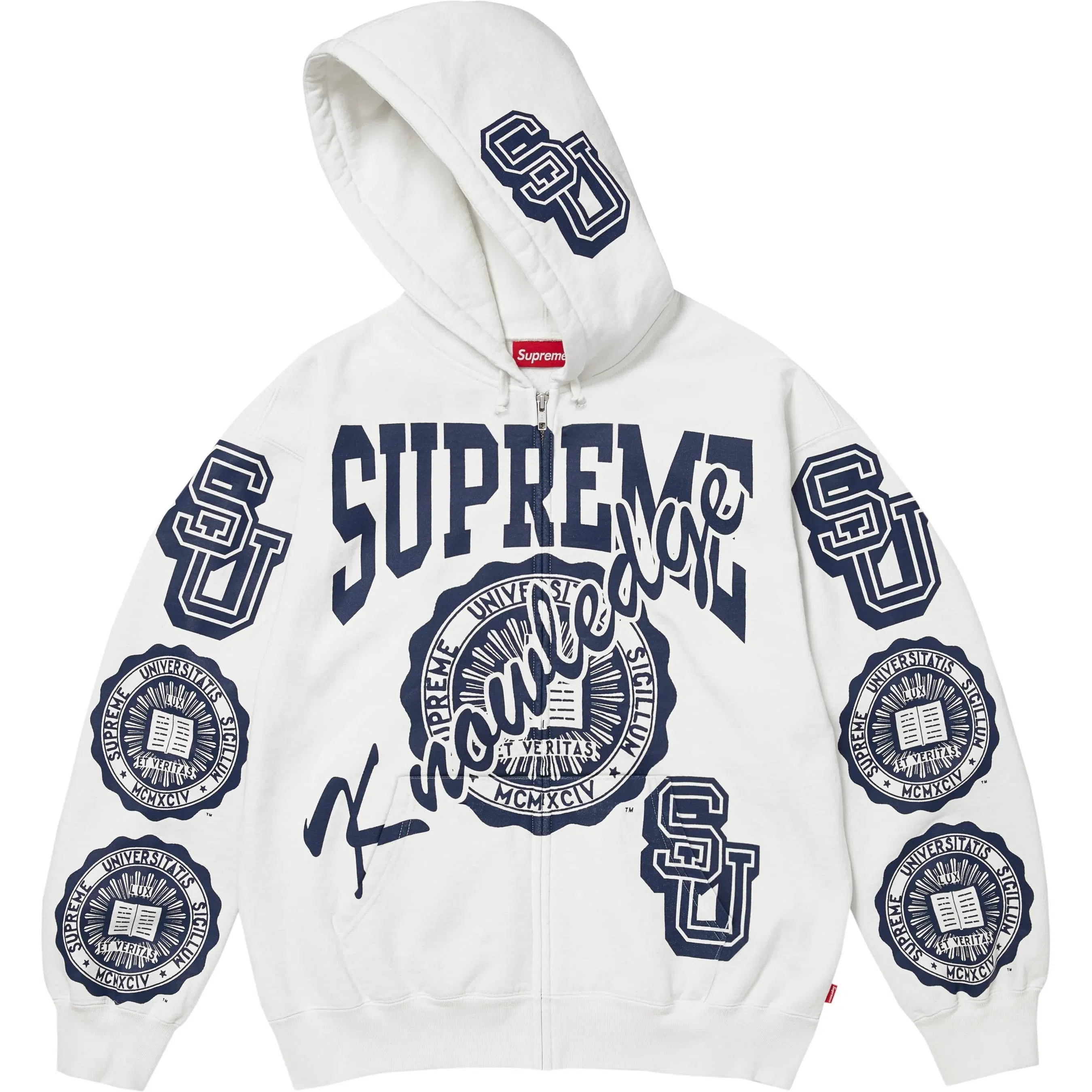 Supreme FW25 FW25 Knowledge Reigns Zip Up Hooded Sweatshirt logo