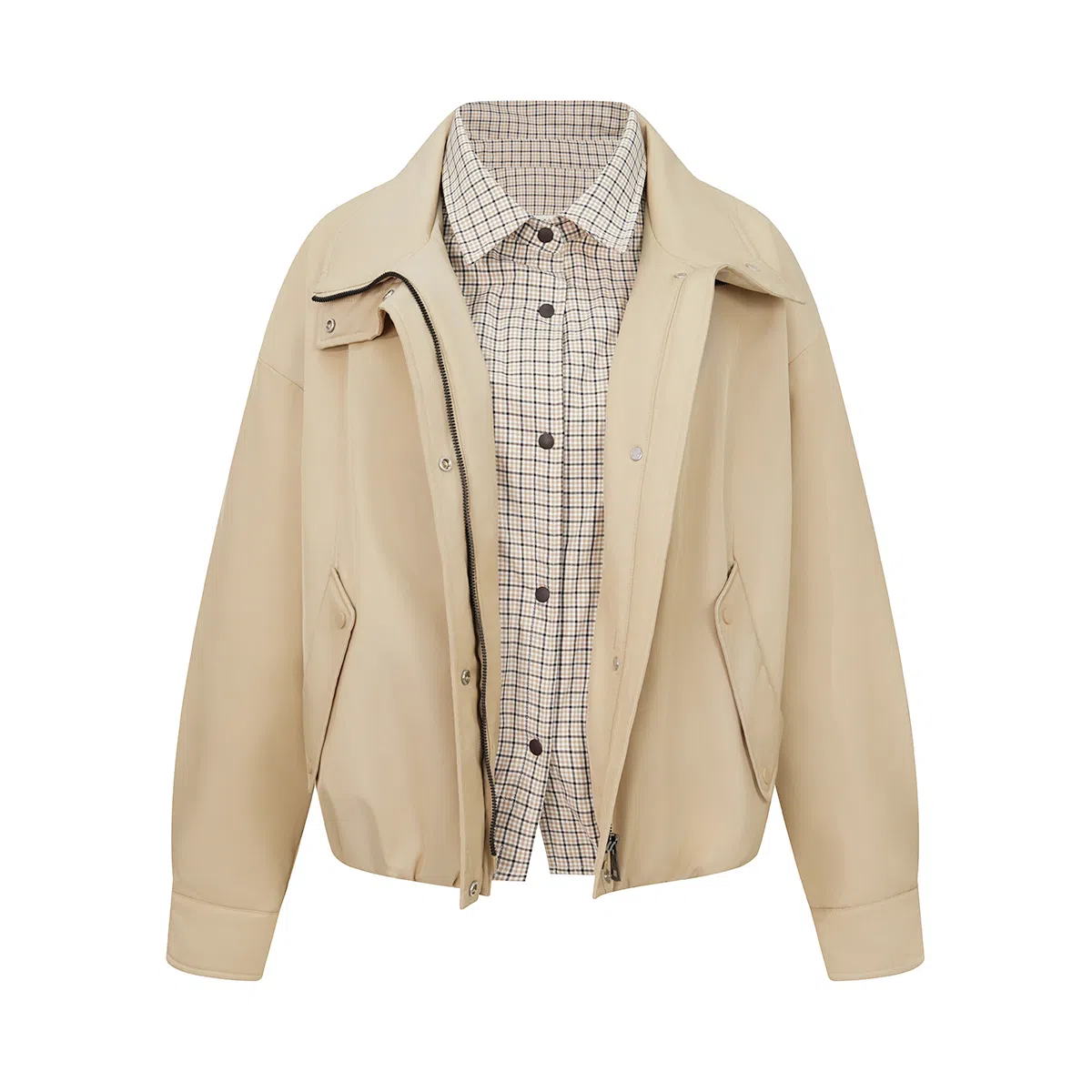 鸭鸭 冬季 时尚百搭假两件工装羽绒服外套 女款