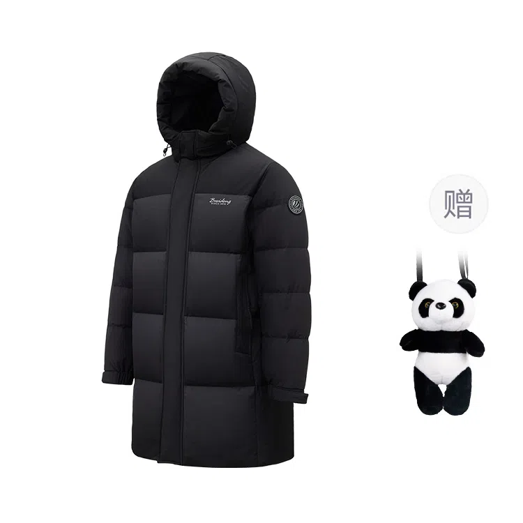 波司登 老钱风长款潮流百搭面包服宽松显瘦秋冬保暖美式高街体育生训练外套轻便连帽保暖抗寒羽绒服 男女同款