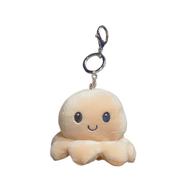 心水好物 翻转翻面章鱼创意钥匙链娃娃公仔包包书包挂饰毛绒钥匙扣 聚酯纤维 挂件 男女同款情侣款
